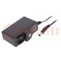 Power supply: switched-mode; mains,plug; 15VDC; 1.25A; 18W; 87.5%