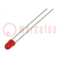 LED; 2.9mm; red; 30mcd; 60°; Front: convex; 2÷2.5V; No.of term: 2