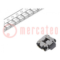 Microswitch TACT; SPST; Pos: 2; 0.05A/12VDC; SMD; none; OFF-(ON)