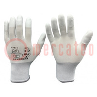 Beschermende handschoenen; ESD; XL; wit; <10MΩ