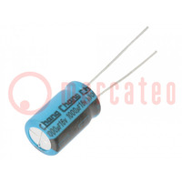 Condensator: elektrolytisch; THT; 1mF; 16VDC; Ø10x16mm; Raster: 5mm