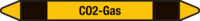 Rohrmarkierer ohne Gefahrenpiktogramm - CO2-Gas, Gelb/Schwarz, 3.7 x 35.5 cm