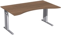 Carlo Ergonomischer Tisch, Farbe nussbaum, HxBxT 680-820x1600x1000 mm | GF1934