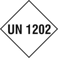 UN 1202, Größe (BxH): 10,0 x 10,0 cm, selbstklebende PE-Folie 500 Stk/Rolle