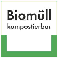 Biomüll RESIGN / Textschild, PE-od. PP-Folie, 10x10 cm