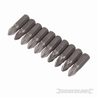 SILVERLINE TOOLS SB207 - PUNTAS POZIDRIV DE CROMO-VANADIO, 10 PZAS (Nº 2)