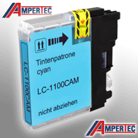 Ampertec Tinte kompatibel mit Brother LC-1100C LC-980C Universal cyan