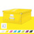 Archivbox Click & Store WOW Groß, Graukarton, gelb