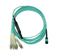 BlueOptics 9380014-1M-BO Glasvezel kabel MPO 4x LC OM3 Magenta, Violet