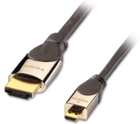 Lindy CROMO, HDMI - Micro HDMI, 2m HDMI-Kabel HDMI Typ A (Standard) HDMI Typ D (Mikrofon) Schwarz, Silber