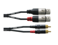 Cordial CFU 1.5 FC cable de audio 1,5 m 2 x RCA 2 x XLR (3-pin) Negro