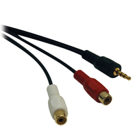 Tripp Lite P315-06N kabel audio 0,15 m 3.5mm 2 x RCA Czarny, Czerwony, Biały