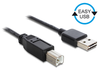 DeLOCK 0.5m, USB2.0-A/USB2.0-B USB-kabel 0,5 m USB A USB B Zwart