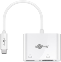 Goobay 52430 base para portátil y replicador de puertos Inalámbrico y alámbrico USB 3.2 Gen 1 (3.1 Gen 1) Type-A + Type-C Blanco