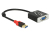 DeLOCK 62738 adaptador de cable de vídeo 0,2 m VGA (D-Sub) Negro