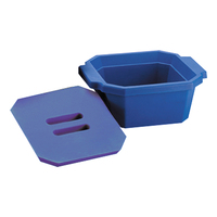 Cubo para hielo con tapa, poliuretano, color azul, 4,5 L