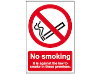 No Smoking In These Premises - PVC Sign 200 x 300mm