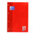 Oxford A4 Schulblock, Lineatur 26 (kariert mit breitem, weißem Rand rechts), 50 Blatt,, kopfgeleimt, 4-fach gelocht, stabile Kartonunterlage, rot