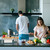 Relaxdays Küchenregal für Arbeitsplatte, Küchenrollenhalter & Besteckkorb, Gewürzregal, Bambus & Edelstahl, natur/silber