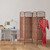 Relaxdays Paravent, 4-teilig, Raumtrenner faltbar, HxB 180x180 cm, Trennwand für innen, Papierseil, Bambusstreben, braun