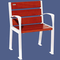 Silaos Wood and Steel Chair - RAL 9010 - Pure White - Mahogany - With Armrests