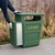 Fire Retardant GRC Closed Top Litter Bin - 84 Litre - Victoriana Finish painted in British Racing Green with Silver Beading