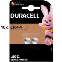Duracell LR44, V13GA, GPA76, 82, LR1154, 357A Batterij 10x 2-pack