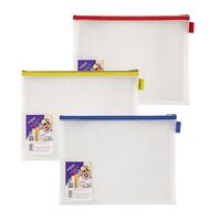 Snopake EVA Mesh Zippa-Bag 275 x 360mm Assorted (Pack of 3) 15819