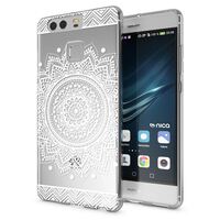 NALIA Case compatible with Huawei P9, Ultra-Thin Phone Cover Silicone Pattern Back Protector Soft Skin, Crystal Clear Gel Shockproof Bumper, Slim Transparent Protective Circle F...