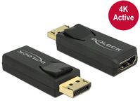 Adapter DisplayPort 1.2 Stecker an HDMI Buchse 4K Aktiv, schwarz, Delock® [65573]