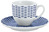 Espresso-Untertasse Mixor mit Dekor; 12 cm (Ø); blau/weiß; rund; 6 Stk/Pck