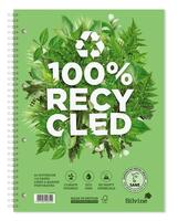 Silvine Premium Recycled A4 Plus Wirebound Card Cover Notebook Ruled 120 Pages Green (Pack 5)