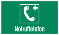 Rettungszeichen-Kombischild - Notruftelefon, Grün, 15 x 25 cm, Folie, Seton
