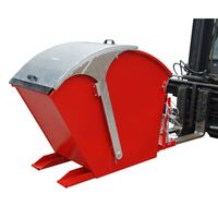 Tilting skip with round lid