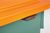 Universal- und Streugutbehälter aus HDPE, Korpus grün, Deckel orange, abschließb