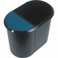 Papierkorb Duo-System 20+9l schwarz/blau