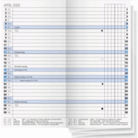 Ersatzkalendarium 740 für Faltkalender 7,8x15,3cm 1 Monat/2 Seiten 2025