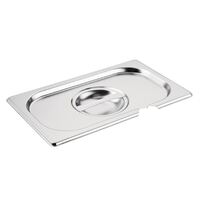 Vogue Stainless Steel Gastronorm Notched Pan Lid - Stainless Steel - GN 1 / 4