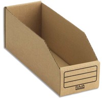 Paquet de 50 bacs à bec de stockage en carton brun - Dimensions : L10,1 x H11,2 x P30,1 cm