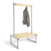 Probe round tube cloakroom bench unit - double sided