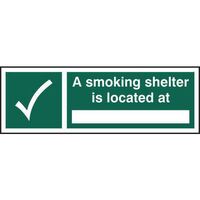A Smoking Shelter Is Located At ______ Sign