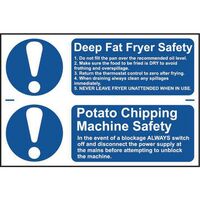 Deep fat fryer safety/potato chipping machine safety sign - Pack of 2 signs