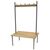 Classic duo changing room bench with silver frame, 1000mm wide