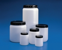 Zylindrischer Behälter 1500 ml weiß HDPE mit schwarzer Kappe