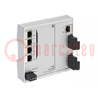 Switch PoE Ethernet; unverwaltet; Portanzahl: 5; 9÷60VDC; RJ45,SC