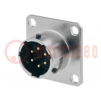 Connector: circular; socket; PIN: 6; male; soldering; PT/451; 600V