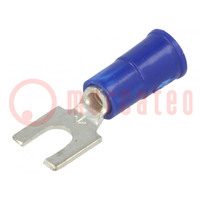 Tip: fork; M3,5; Ø: 3.66mm; crimped; for cable; insulated; blue