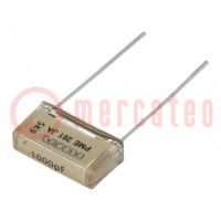 Capacitor: paper; 1nF; 500VAC; 10.2mm; ±10%; THT; PME261; 1000VDC