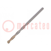 Drill bit; for concrete; Ø: 4mm; L: 85mm; metal; cemented carbide