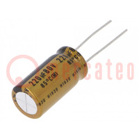 Condensatore: elettrolitico; THT; 220uF; 80VDC; Ø12,5x27mm; FG; 5mm